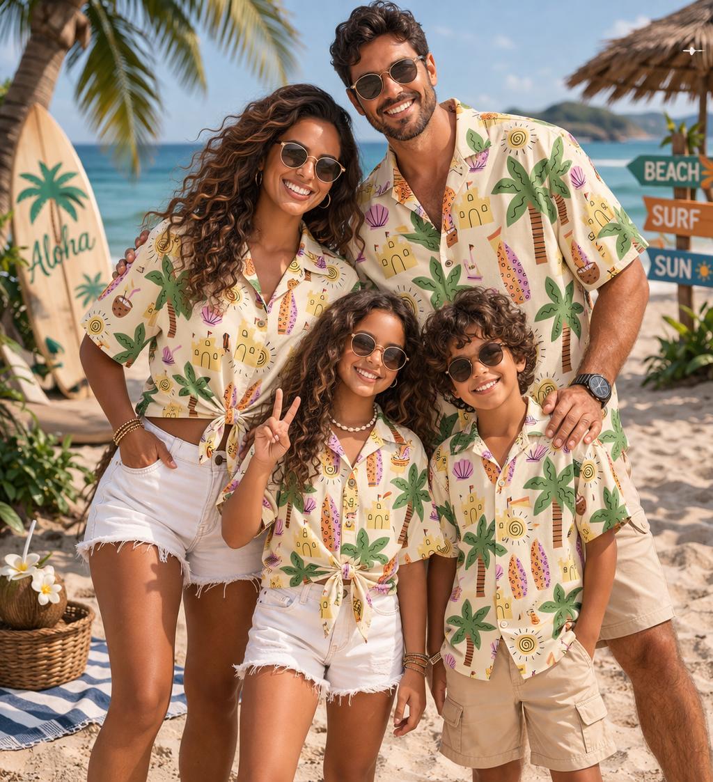 Plant Parental - Hawaiian Children's Shirt Plant Flower Coconut