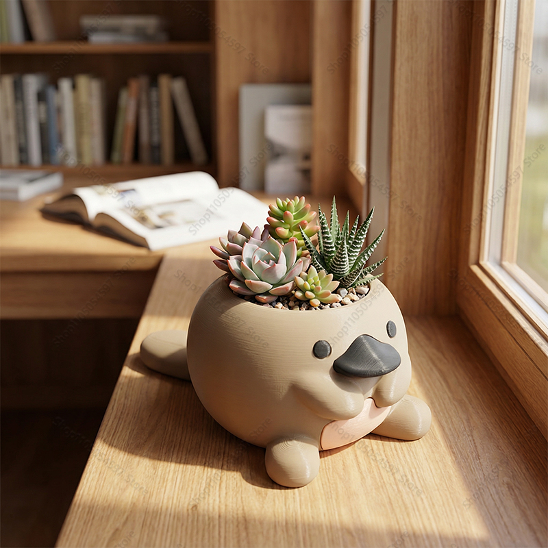 Plant Parent Pot - Adorable Platypus Shaped Planter 3D Printed